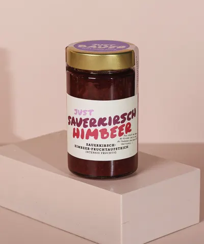Sauerkirsch-Himbeer-Fruchtaufstrich